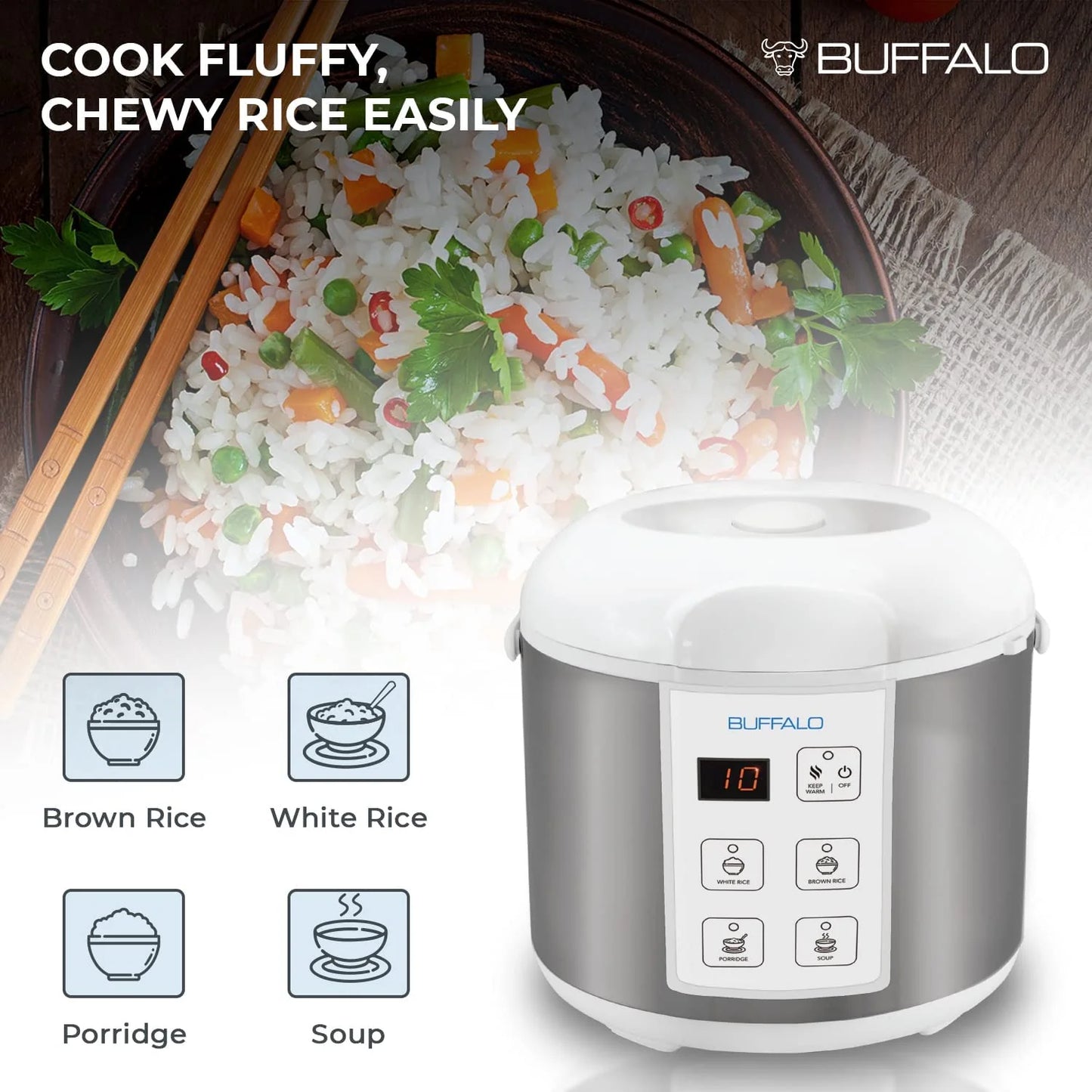 Buffalo Classic 10-cup Rice Cooker