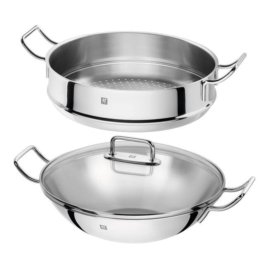 Zwilling Plus 3pc Wok w/ Steamer & Lid
