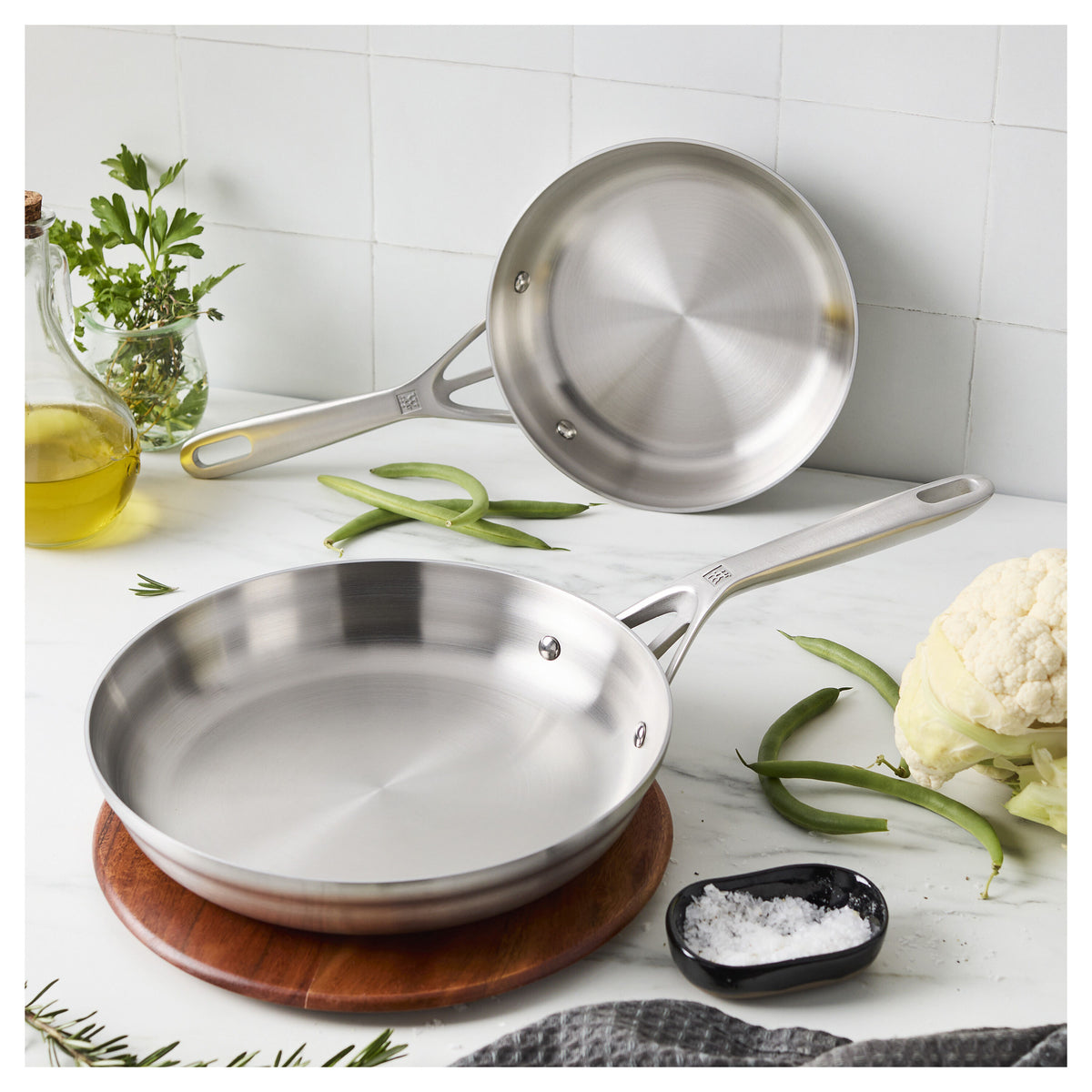 Zwilling Motion Stainless Steel 2pc Fry Pan Set